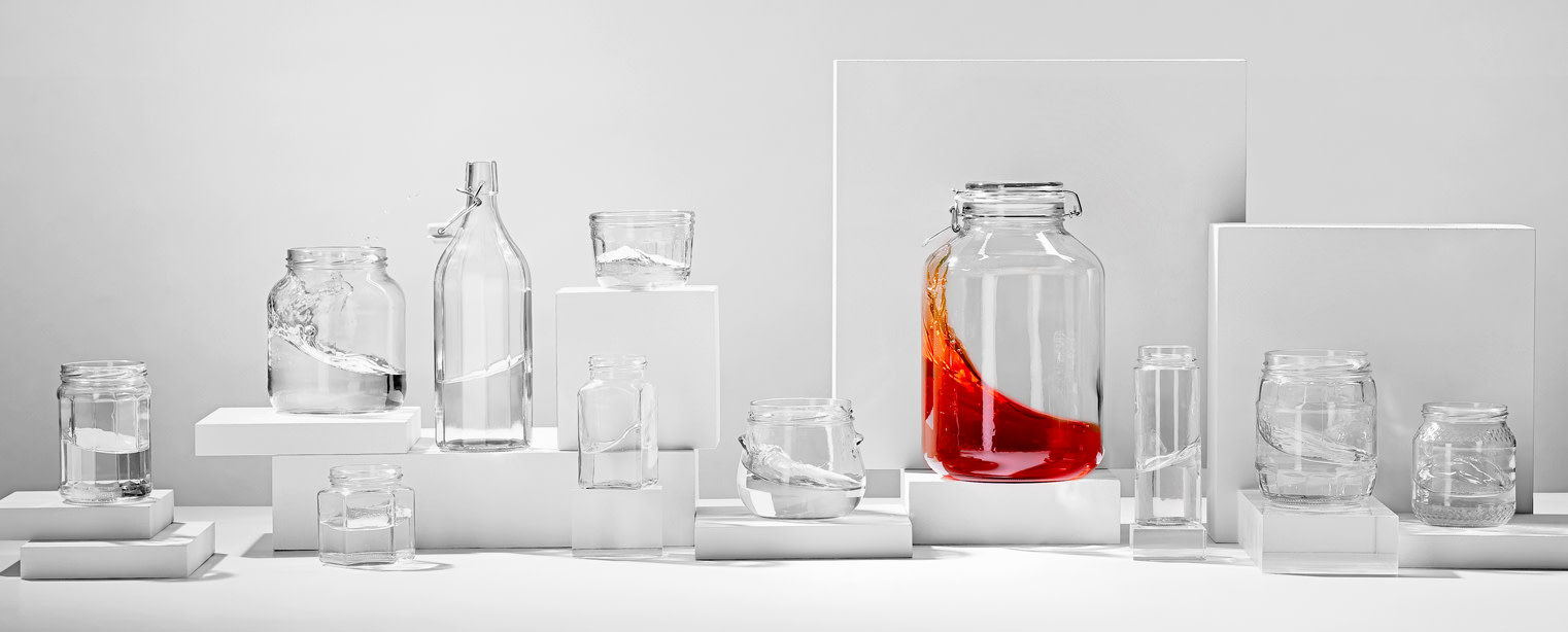 NC Drahtbuegelglas Rot